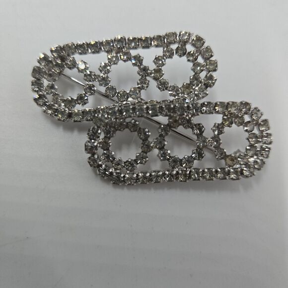 Vintage Unique Kramer New York Clear Crystal Rhinestone Brooch Pin Art Deco - Picture 6 of 6
